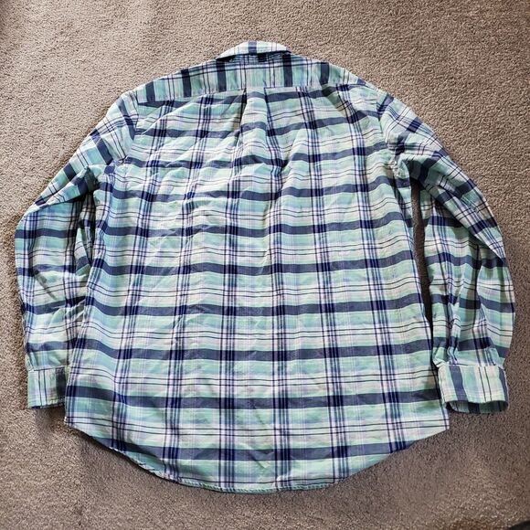 Ralph Lauren Shirt Mens Extra Large Blue Button Up Flannel Flesh Pony - Picture 6 of 11